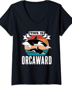 Womens This Is Orcaward Humor Orca Orcas Awkward V-Neck T-Shirt